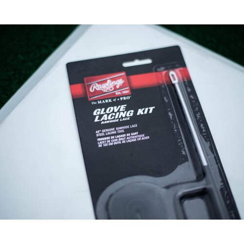 Rawlings | Σετ Στερέωσης Γαντιών | Baseball/Softball | 5" Βελόνα & 48" Δερμάτινη Κορδόνι | Μαύρο 1