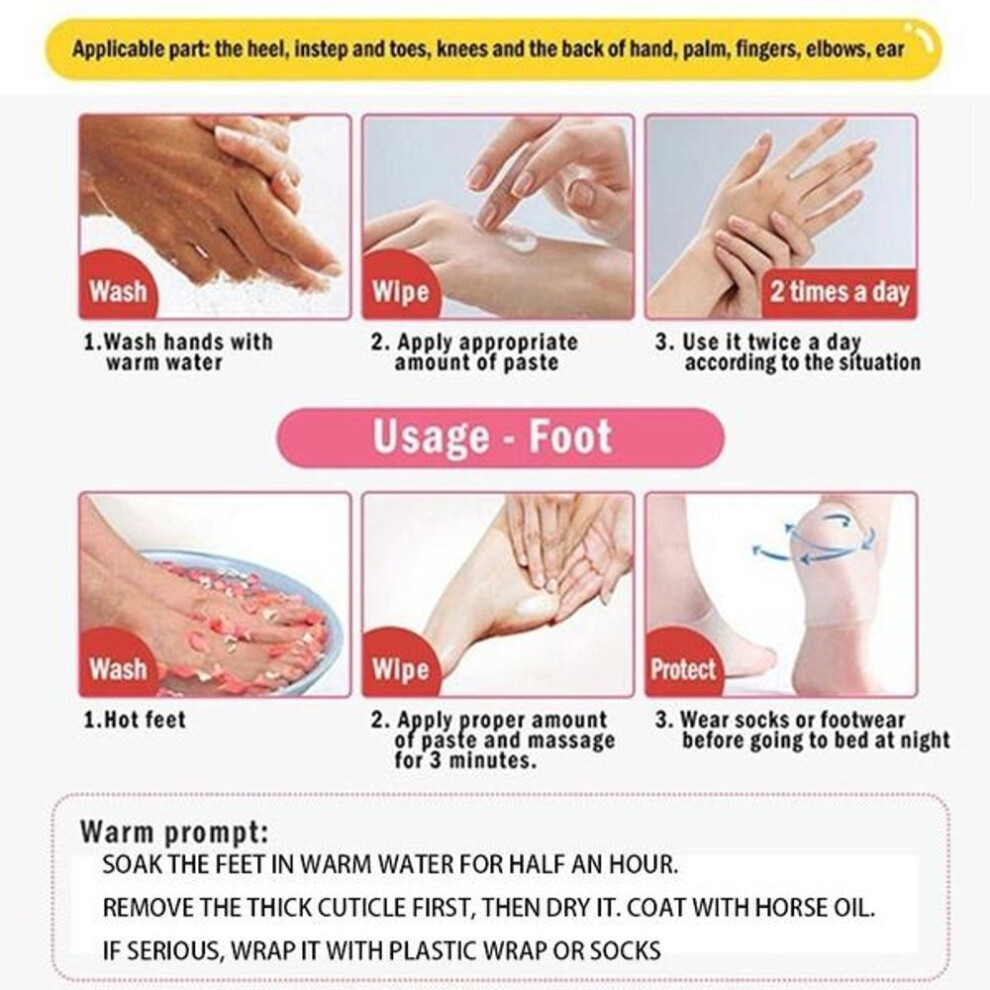 (50g) 1 Box Horse Oil Hand And Foot Repair Cream Skin Moisturizing Foot Skin Care