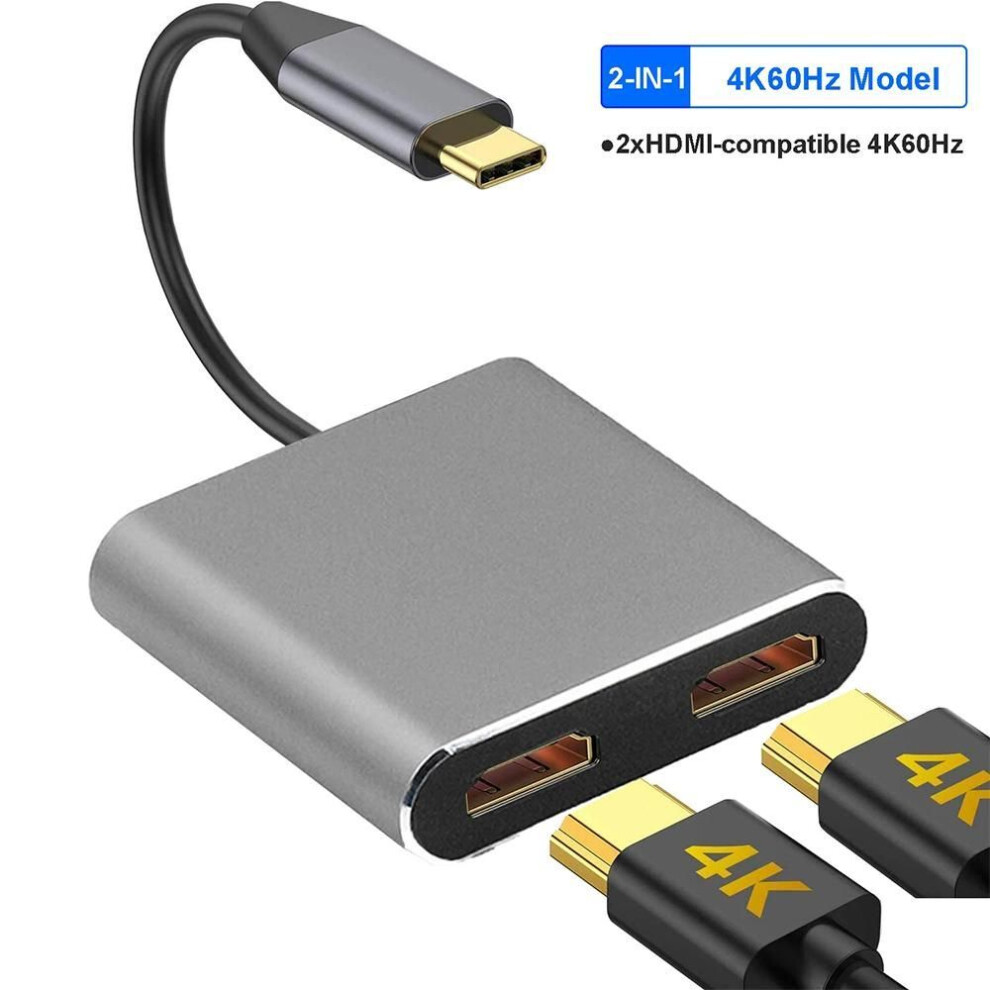 (2 in 1) 4 In 1 Type C Docking Station 4k 60hz Hdmi Compatible Adapter Type C To Hdmi Pd 100w Usb 3.0 Hub Usb C Splitter For Laptop/phone/pc