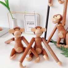 Wood Puppet Animal Monkey Toys Hanging Arm Monkey Home Animal Ornaments Different Poses Crafts