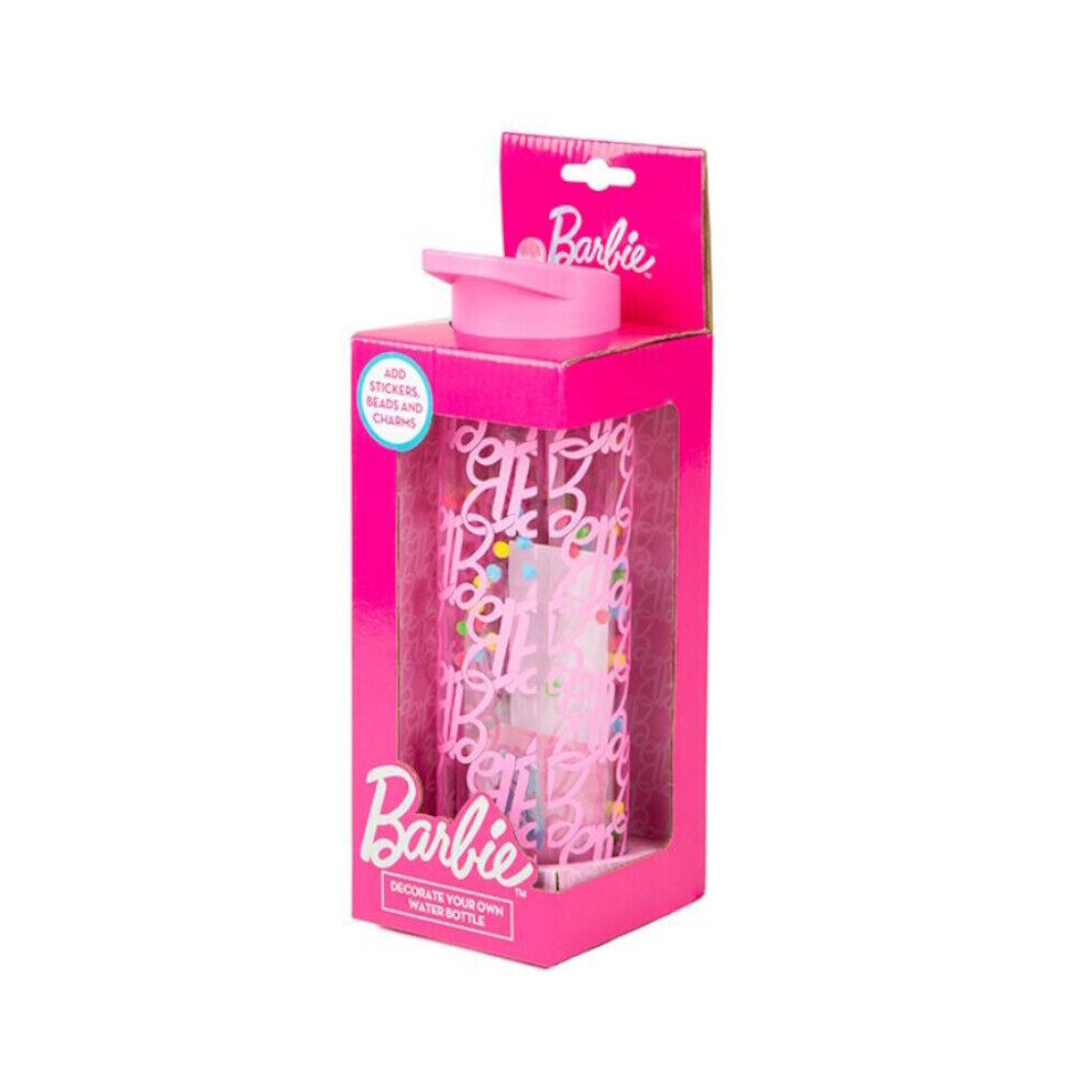 Barbie Decorate Your Own Pink Water Bottle Arts Crafts Activity Set Girls 3+