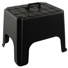 1 x Non-Slip Step Up Black Step Stool With Built In Carry Handle