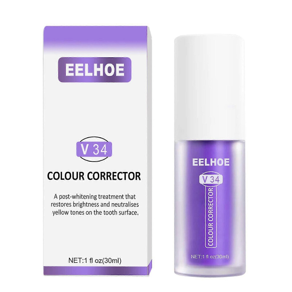 Teeth Colour Corrector Herbal Teeth Whitening Toothpaste Pump Type Whitener Teeth Care for Adults 30ml New