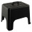 2 x Non-Slip Step Up Black Step Stools With Built In Carry Handles 2