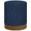Homcom HOMCOM Modern Round Footstool, Fabric Upholstered Foot Rest, Dark Blue 7