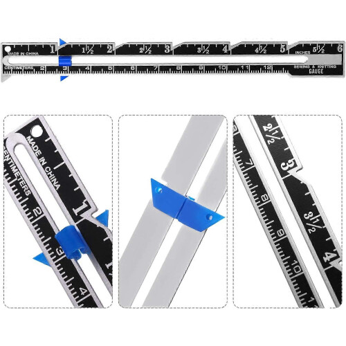 2 Pieces Sewing Gauge Sewing Measuring Tool - 5-in-1 Ruler 2