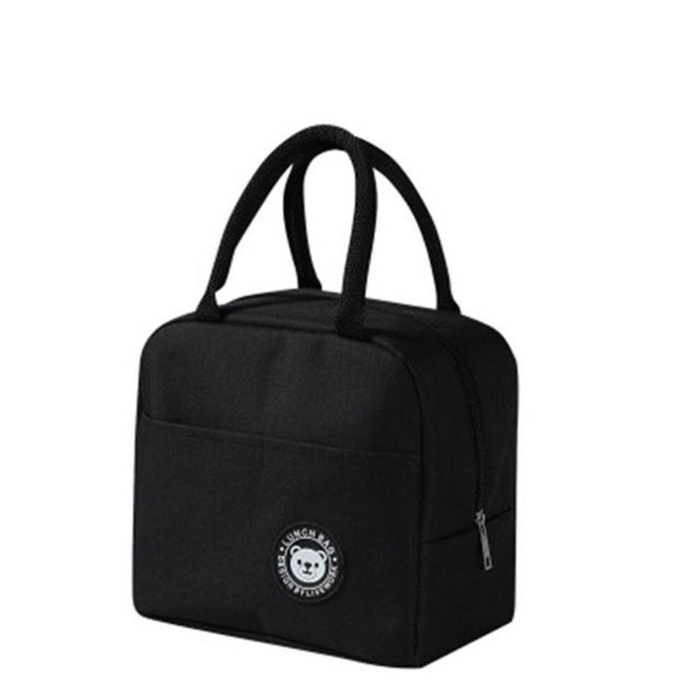 (black) Portable Cooler Bag Ice Pack Lunch Box Insulation Package Insulated Thermal Food Picnic Bags Pouch For Women Girl Kids Children