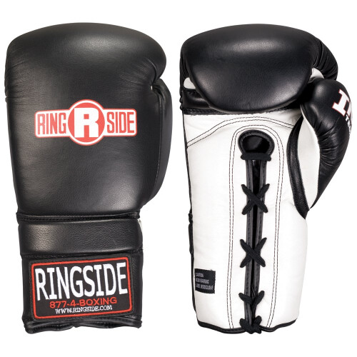 Guanti da boxe con lacci Ringside Imf Tech Sparring (neri, 14 once)