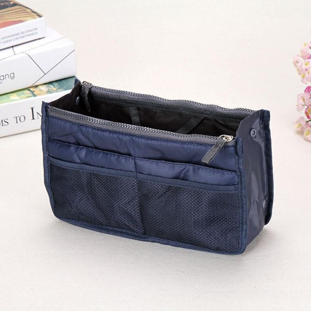 (blue) Cosmetic Bag Makeup Bag Travel Organizer Portable Beauty Pouch Functional Toiletry Makeup Organizers