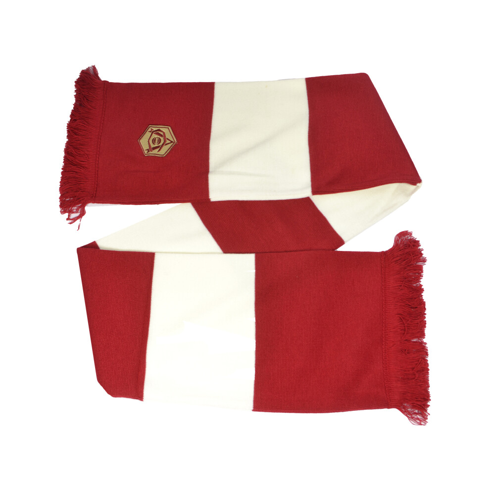 Arsenal Retro Emlem Jacquard Knit Scarf Red Cream