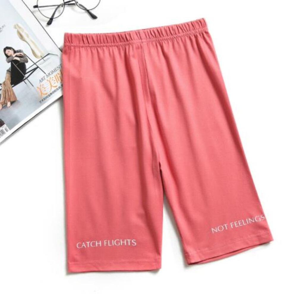 (watermelon red, XL) Women Shorts Biker Shorts Fitness Casual Short Cotton Color Athleisure Cycling Shorts Clothing High Waist Shorts Pantalones