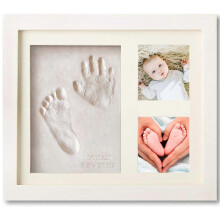 Baby Hand and Footprint Makers Kit, Keepsake Frame for Newborn Boys & Girls Baby - Baby Registry New Mom Baby Shower Reveal Gift, Boy or Girl Nursery