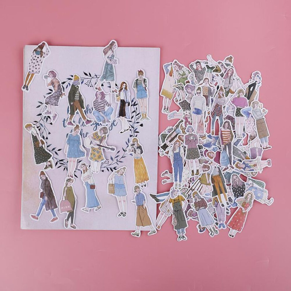 100pcs Cute Girl Sticker Diy Diary Album Scrapbook Notebook Decoration