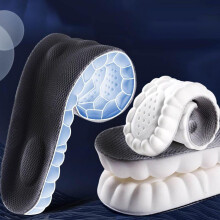(black, 37-38) 4D Cloud Technology Sports Insoles for Shoes PU Sole Soft Breathable Shock Absorption Cushion Running Orthopedic Care Insoles