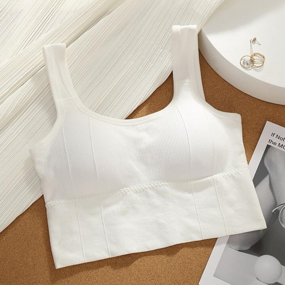 (white, One Size) Breathable Sports Bra Shockproof Crop Top Anti-sweat Fitness Top Women Seamless Yoga Bra Push Up Sport Top Gym Workout Top