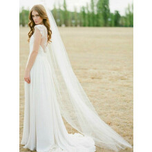 UNTUO Wedding Veil Comb Bridal Cathedral Veil 1 Tier Drop Veil Wedding Rhinestones Hair Comb til brude 118 tommer (elfenben)