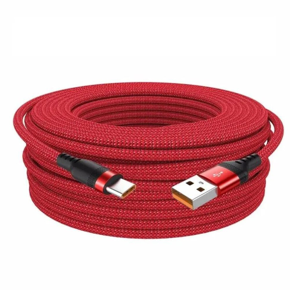(red, 1 M) Extended 5-Meter Type-C USB Android 5A Super- Charging Cable Suitable For Huawei, Xiaomi, Vivo, And Leeco Phone Data Cable