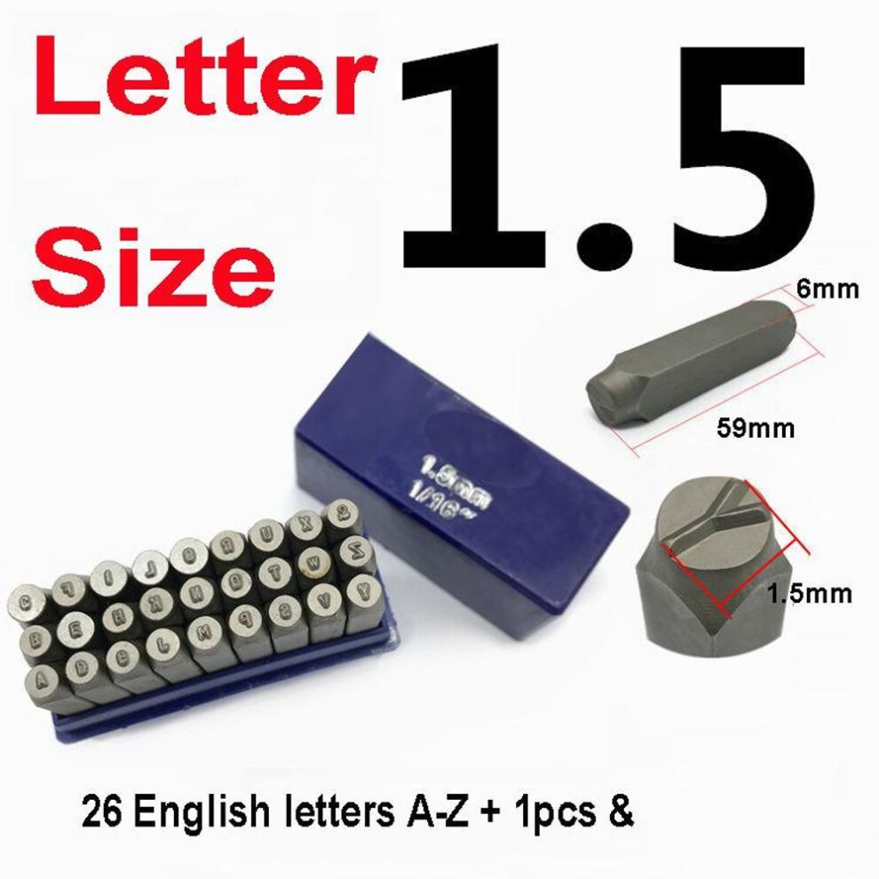 (Letter 1.5mm) 9~36 Pcs Letter & Number Metal Stamp Set Alphabet A-z & Number 0-9 Iron Uppercase Stamps Punch Press Tool For Diy