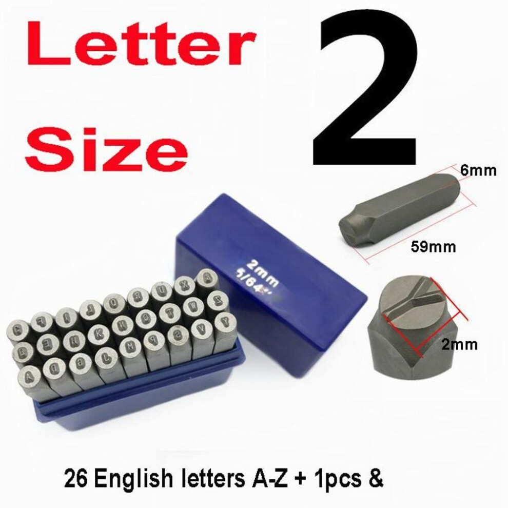 (Letter 2mm) 9~36 Pcs Letter & Number Metal Stamp Set Alphabet A-z & Number 0-9 Iron Uppercase Stamps Punch Press Tool For Diy