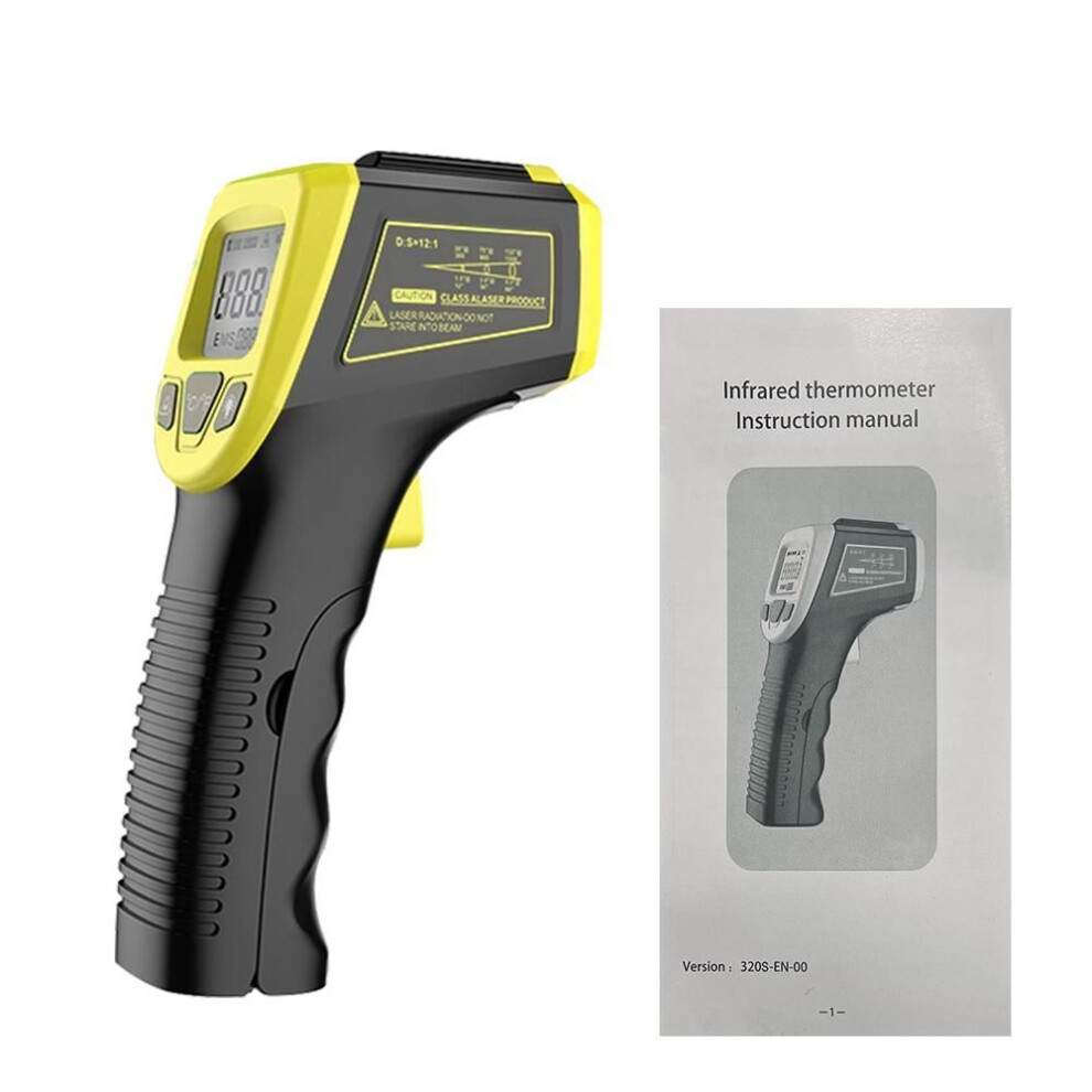 (yellow) -50~600c Lcd Industrial Electronic Thermometer Infrared Thermometer Digital Noncontact Laser Temperature Meter Gun Laser Point Pyrometer