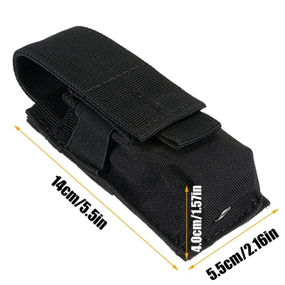 (black) Outdoor Military Fan Flashlight Bag Small Single Tool Bag Tactical Flashlight Bag Accessory Pocket Pocket