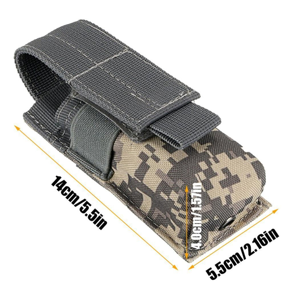 (army green) Outdoor Military Fan Flashlight Bag Small Single Tool Bag Tactical Flashlight Bag Accessory Pocket Pocket