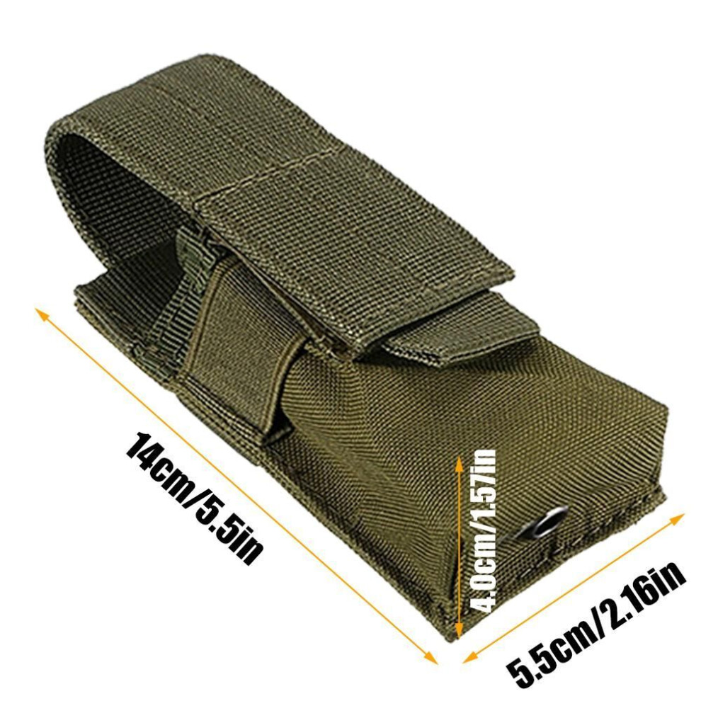(green) Outdoor Military Fan Flashlight Bag Small Single Tool Bag Tactical Flashlight Bag Accessory Pocket Pocket