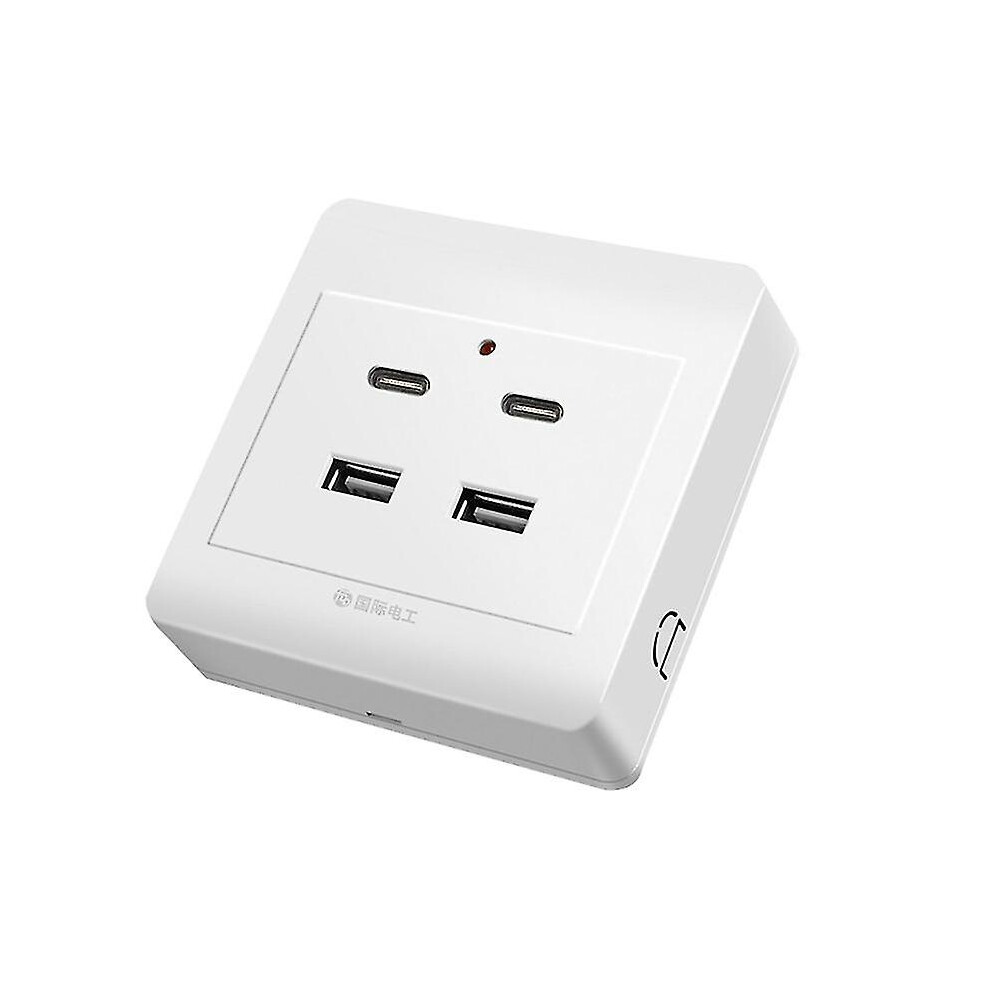 (Surfaces Mounted, 4) Usb Wall Outlets Typec Usb Wall Charger Outlet 18W 220V Usb Outlets Receptacle Zekai 5778930709700