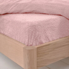 (Blush Pink, Single 91x190cm) Teddy Fleece Fitted Sheet Thermal Warm Single Double King Bedding NEW