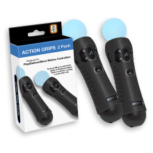 Officielt licenseret Sony PlayStation Move Action Greb - 2-pak, tekstureret silikone, sort