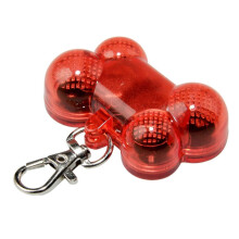 (Red) Pet Light Pendant Flashing Anti-lost Plastic 3 Modes Bone Led Warning Lamp Collar For Outdoor Zekai