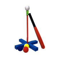 (black) Baseball Softball Bat Set Batting Tee, Colored Balls Included + Carry Bag, For Toddler Indoor Outdoor Sport Playing Toys Zekai