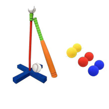 (Orange) Baseball Softball Bat Set Batting Tee, Colored Balls Included + Carry Bag, For Toddler Indoor Outdoor Sport Playing Toys Zekai