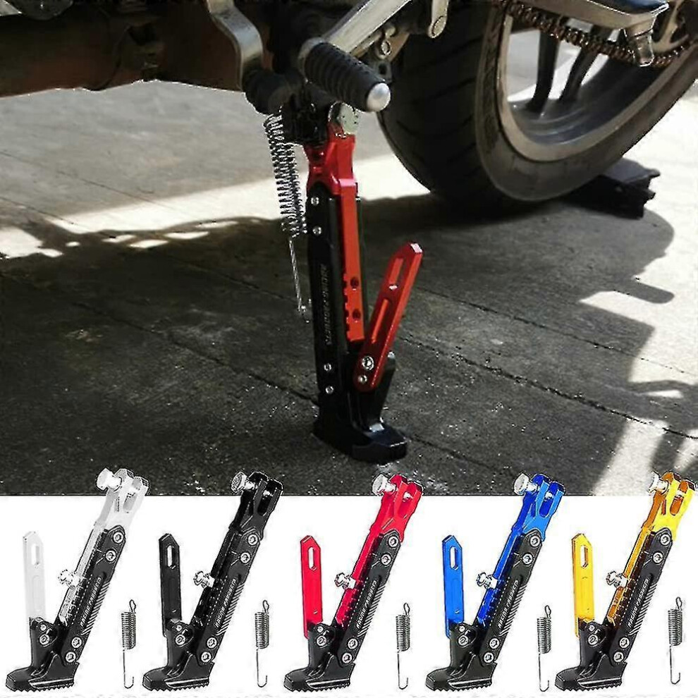 (Silver) Motorcycle Adjustable Cnc Metal Foot Bracket Kick Side Bracket Durable Corrosion Resistant Bracket Motorcycle Stand Accessories Silver 5778930710904