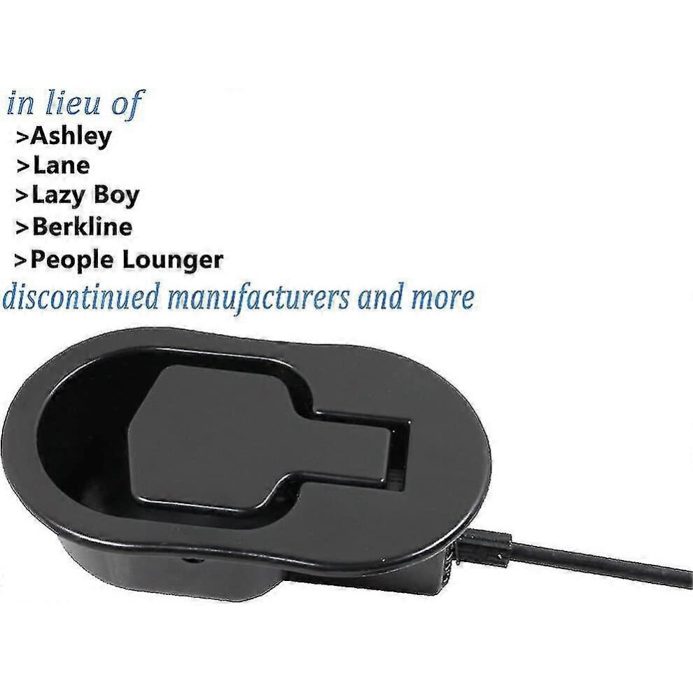 Spare Parts For Reclining Chairs - Universal Black Metal Handle With Cable - Compatible With Ashley And Other Major Brands. 5778930711369