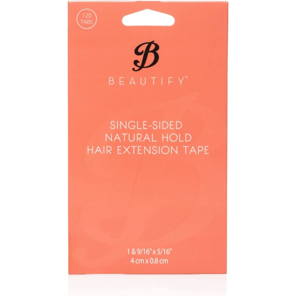 Walker Tape Co Beautify Single Sided Natural Hold Hair Extension Tape Tabs - 120 Tabs White,Clear