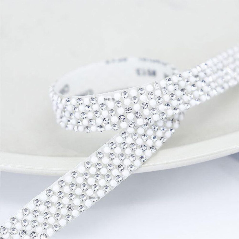 (as the picture, 5 rows 10mm misaligned pearls) "diy Diamond Stickers: Self-adhesive Pearl Rhinestone Strip For Jewelry, Clothing & Resin Crafts"