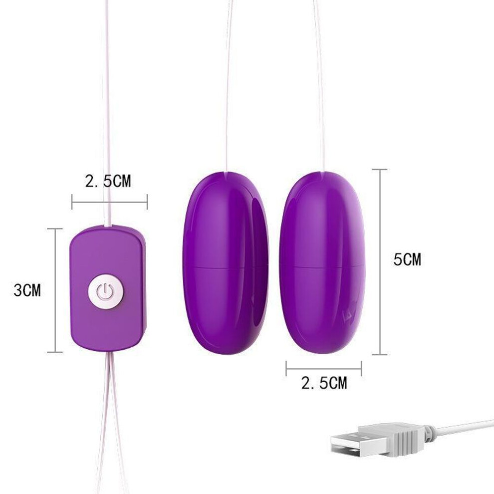 (as the picture, USB double jumping egg) Double Wired Jumping Egg Female Fun Masturbation Device with Strong USB Vibration