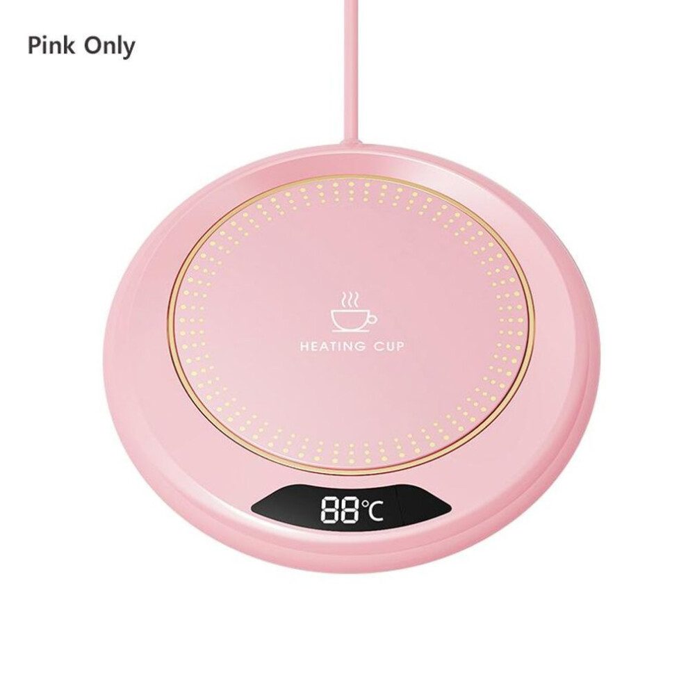 (pink) Mug Warmer USB Cup Heater Electric Coffee Milk Tea Water Heating Pad Thermostatic Coasters Cup Warmer For Home Office Mug Heater