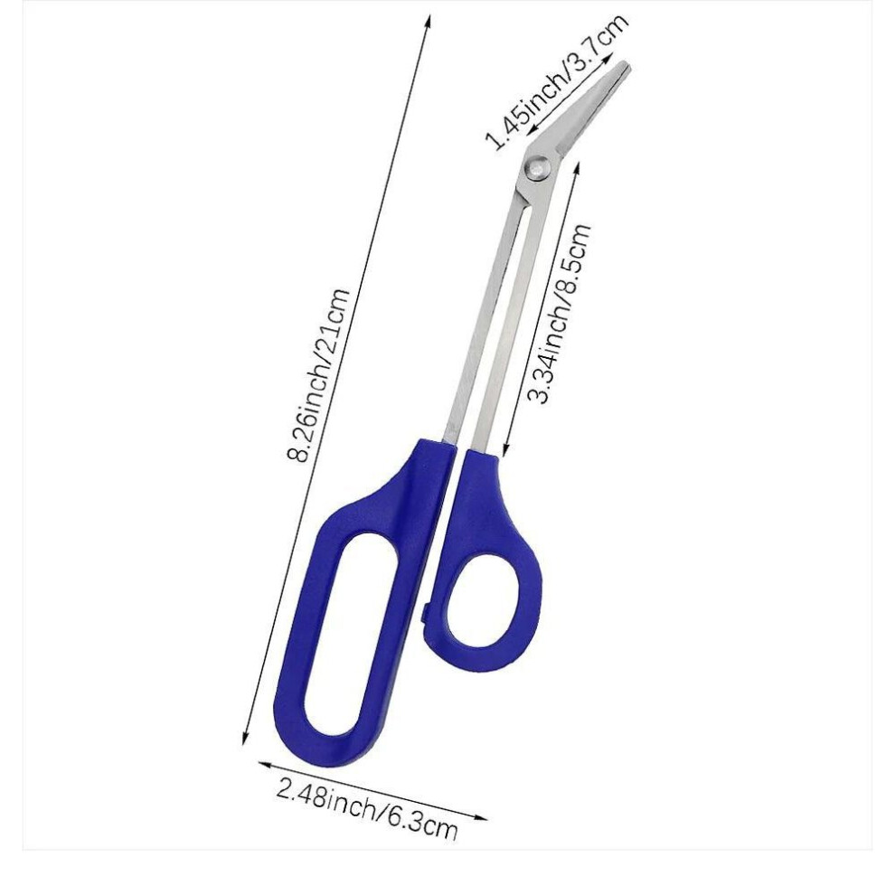 (as the picture) Long Handle Nail Clippers Toenail Toe Scissors Manicure Nail Care Pedicure Cutter Blue Stainless Steel Beauty Nails Care Tools