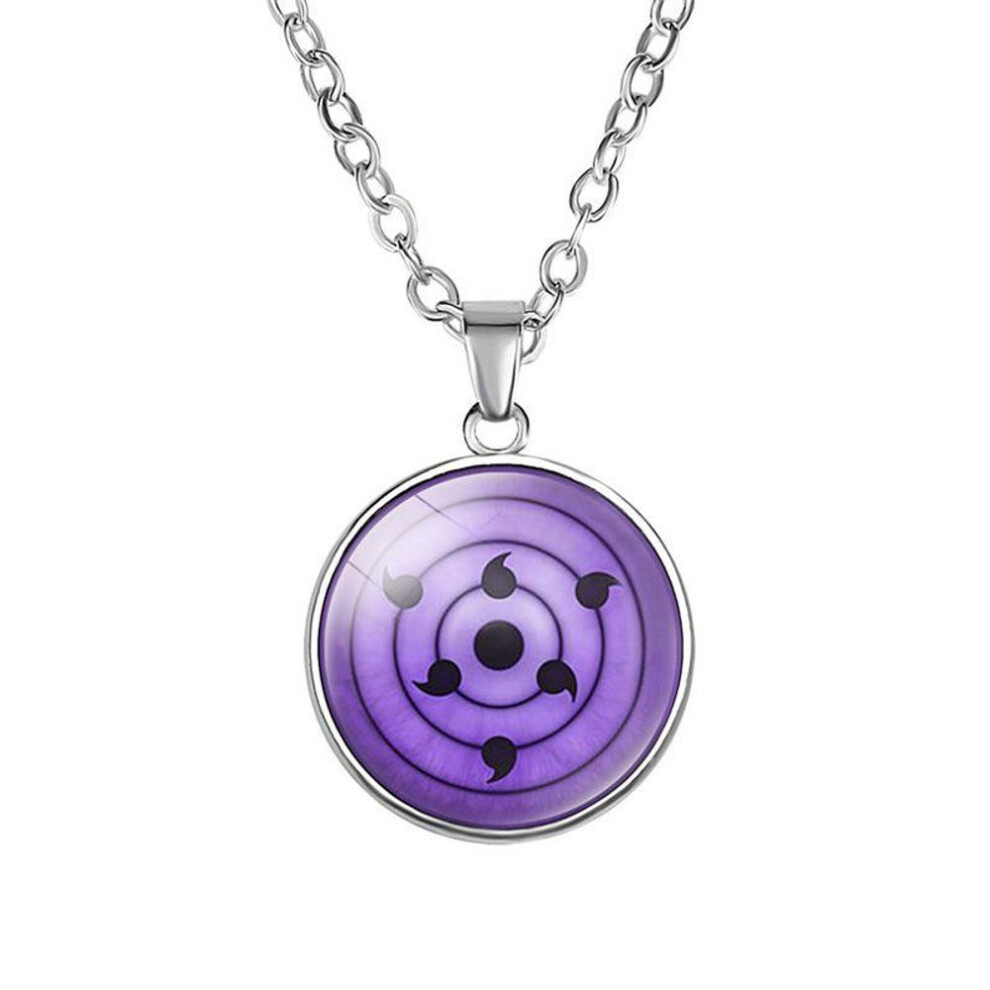 (1) Sharingan Pendant Necklace Classic Japanese Anime Luminous Accessories Cosplay Akatsuki Itachi Cartoon Jewelry Men&apos;s Chain Gift