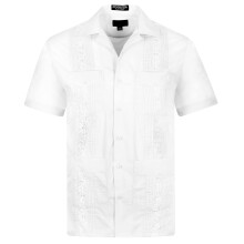 OmegaTux kubai Guayabera rvid ujj ing Eskvoi Szivar Beach Bartender alkalmi fehr 4X-nagy