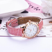 (pink) Luxury Womens Analig Quartz Wristwatches Leather Strap Luminous Watch Casual Business Dress Watch