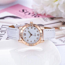 (white) Luxury Womens Analig Quartz Wristwatches Leather Strap Luminous Watch Casual Business Dress Watch
