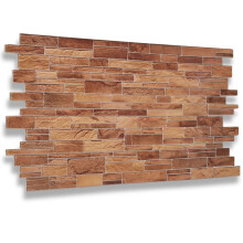 (Beige Brown, Set of 10) 3D Wall Panels (96x48cm) Brick & Stone Effect Wall Cladding Panels