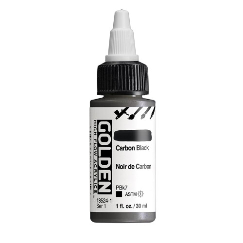 High Flow Acrylics GOLDEN, Carbon Black, 1 fl. oz. Επαγγελματική Ακρυλική Πέτρα