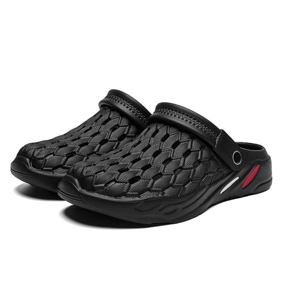 (black, 47) Men Slippers Summer Slippers Beach Shoes Men Sandals Light Weight Breathable Slippers Casual Shoes