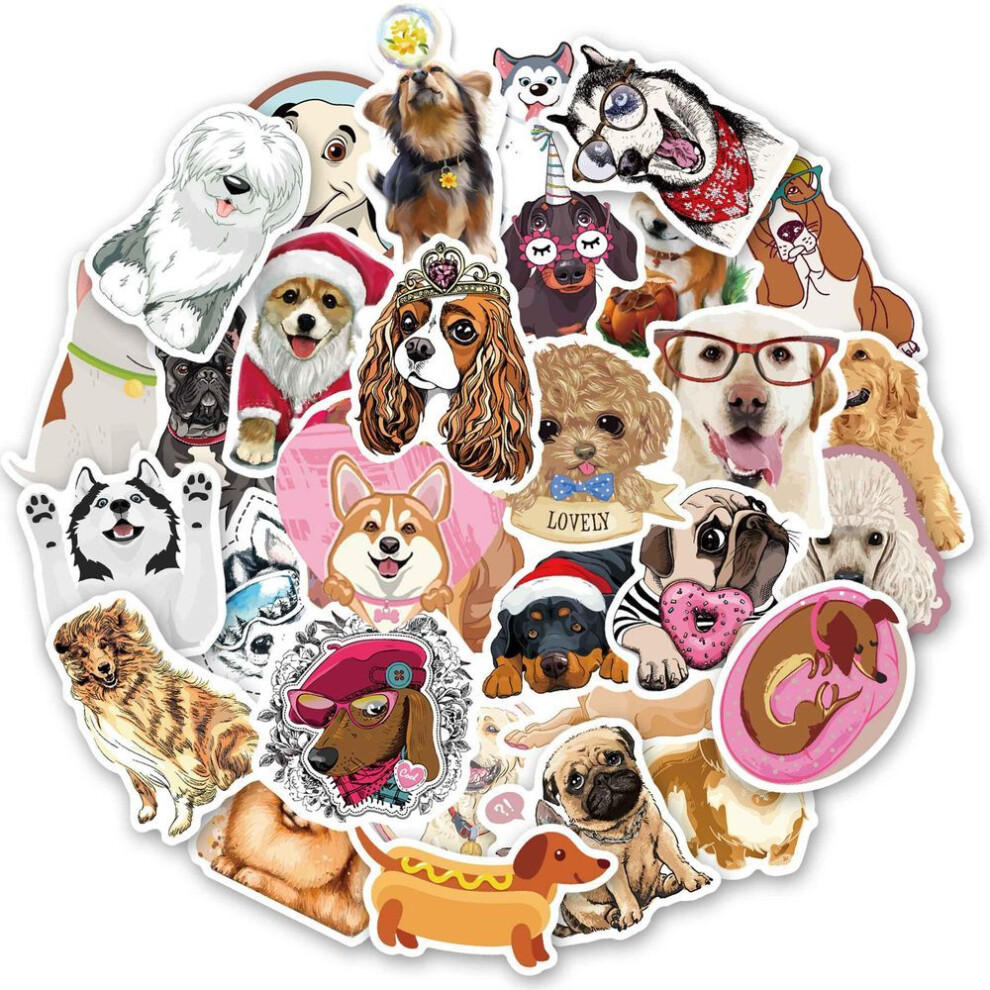 80pcs Dog Vinyl Stickers Cute Pet Animals Sticker Pack Cartoon Decal On Laptop Water Bottle Phone Case Window