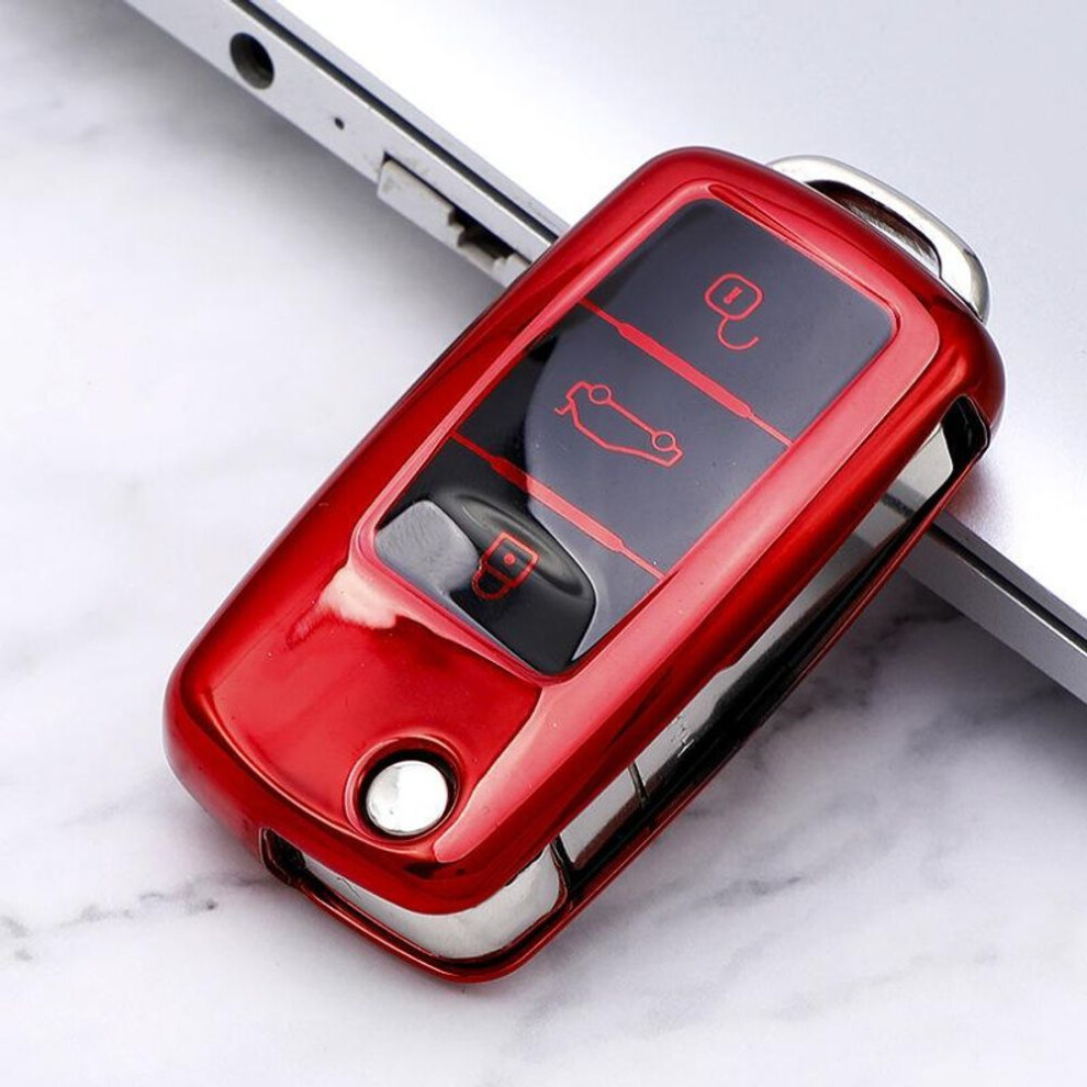 (Other) Car Key Cover Case Holder Keychain for VW Volkswagen Polo Golf Passat Beetle Caddy T5 Up Eos Tiguan Jetta for Skoda Octavia A5