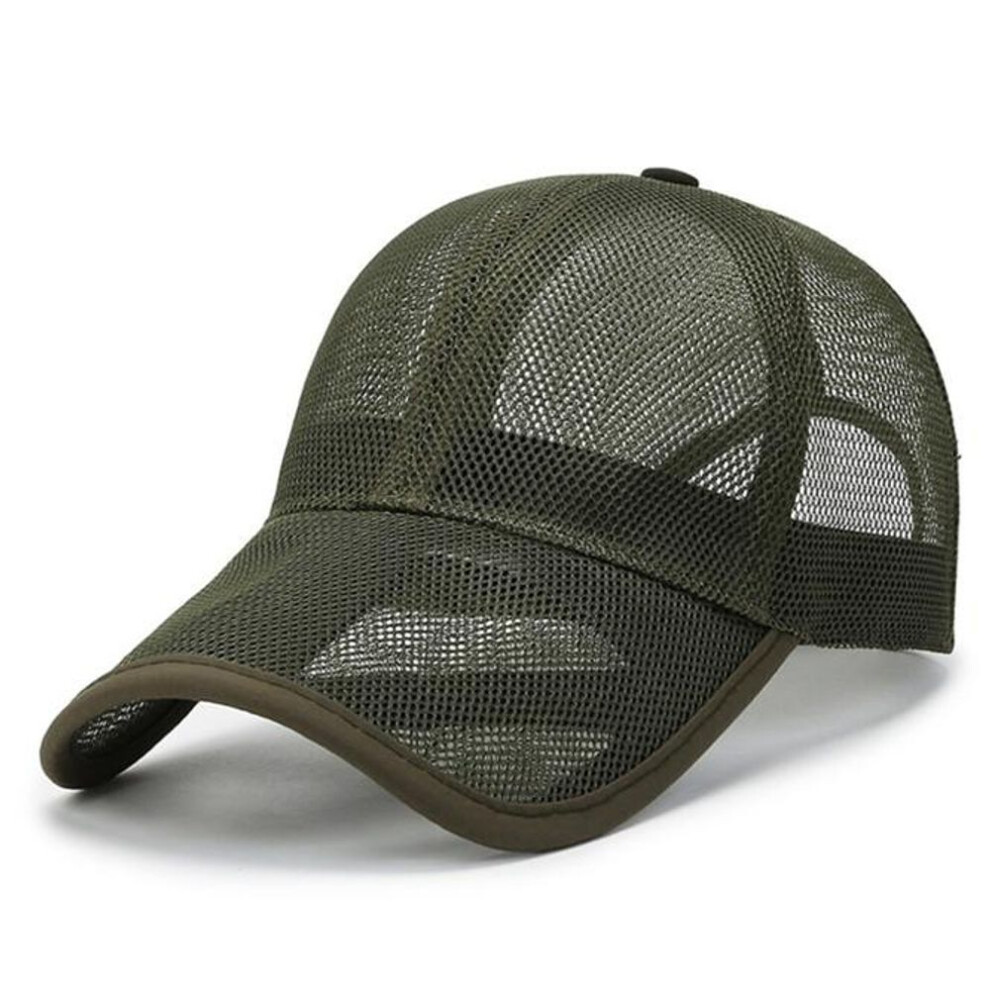 (army green) Summer Mesh Baseball Cap Unisex Hat Quick Dry Golf Hat Adjustable Hat